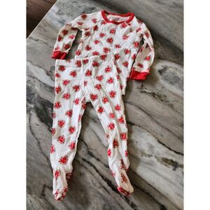 Magnetic Me Organic Cotton Heart Pajama Set 12-18M Red‎ White Footed PJ 2pc